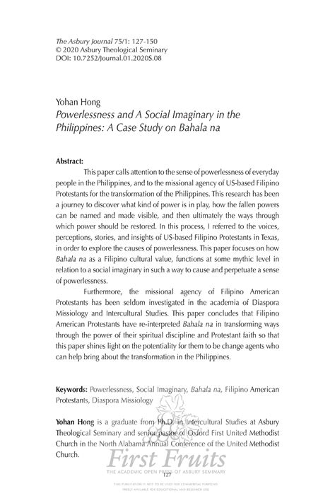 Powerlessness and A Social Imaginary in the Philippines: A Case .